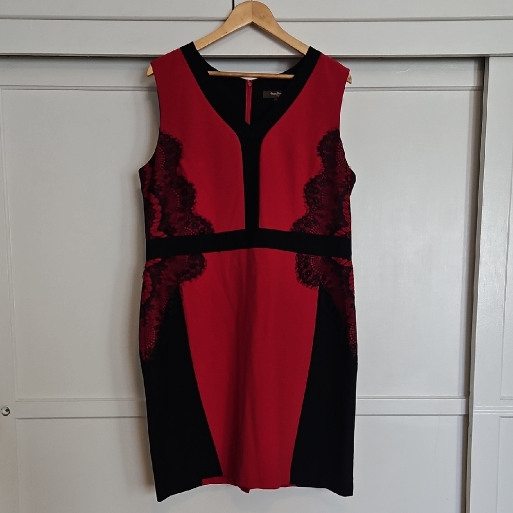 Red & Black Dress with Lace